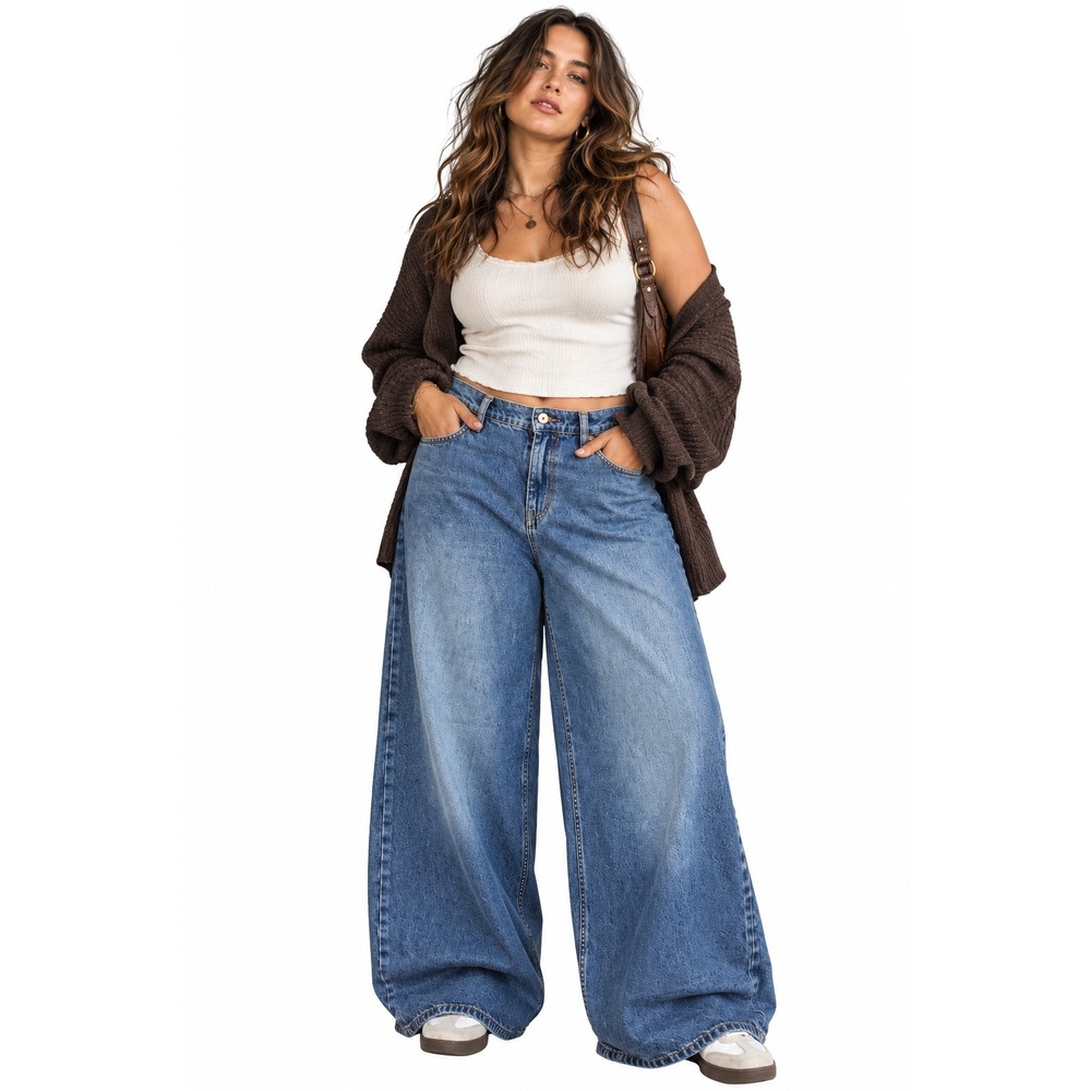 GAP Wide Leg Baggy Jeans Womens 14 Medium Wash 90s Y2K Baggy Denim Grunge
